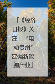 《经济日报》关注：“电动贵州”建强新能源产业