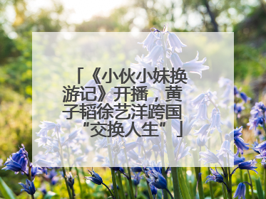 《小伙小妹换游记》开播，黄子韬徐艺洋跨国“交换人生”