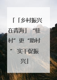 「乡村振兴在青海」“驻村”更“助村” 实干促振兴