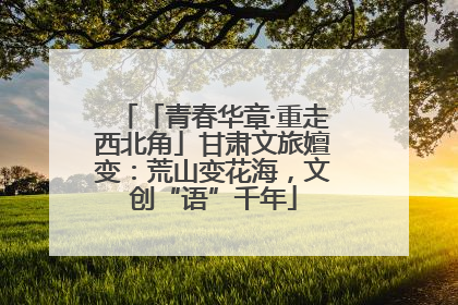「青春华章·重走西北角」甘肃文旅嬗变：荒山变花海，文创“语”千年