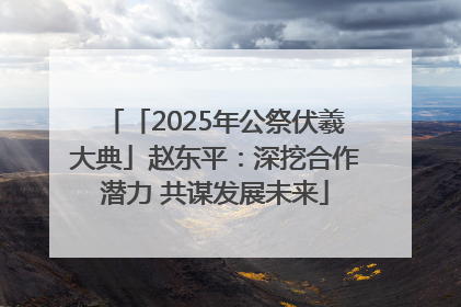 「2025年公祭伏羲大典」赵东平：深挖合作潜力 共谋发展未来