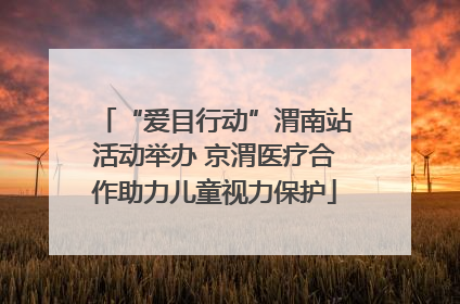 “爱目行动”渭南站活动举办 京渭医疗合作助力儿童视力保护