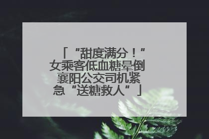 “甜度满分！”女乘客低血糖晕倒 襄阳公交司机紧急“送糖救人”