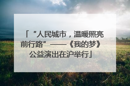 “人民城市，温暖照亮前行路”——《我的梦》公益演出在沪举行