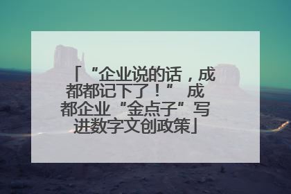 “企业说的话，成都都记下了！” 成都企业“金点子”写进数字文创政策