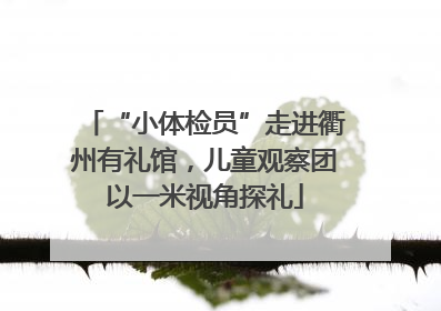 “小体检员”走进衢州有礼馆，儿童观察团以一米视角探礼