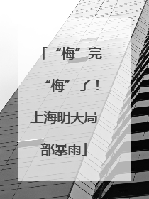 “梅”完“梅”了！上海明天局部暴雨