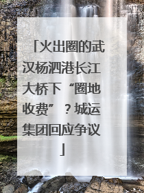 火出圈的武汉杨泗港长江大桥下“圈地收费”？城运集团回应争议