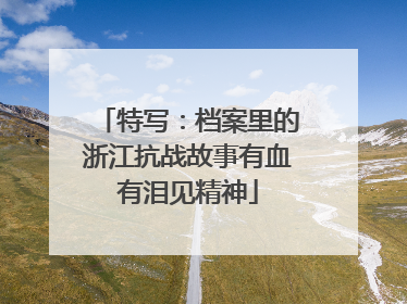 特写：档案里的浙江抗战故事有血有泪见精神