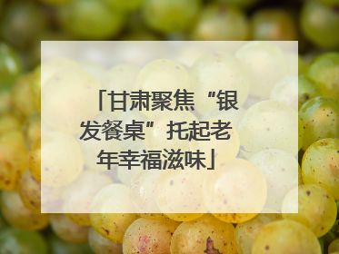 甘肃聚焦“银发餐桌”托起老年幸福滋味