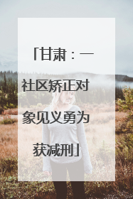 甘肃：一社区矫正对象见义勇为获减刑