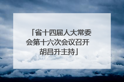 省十四届人大常委会第十六次会议召开 胡昌升主持