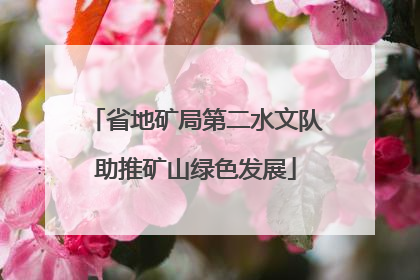 省地矿局第二水文队助推矿山绿色发展