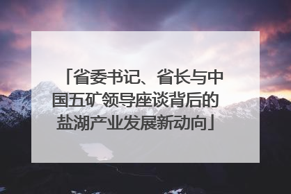 省委书记、省长与中国五矿领导座谈背后的盐湖产业发展新动向