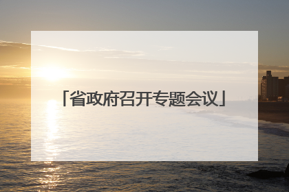 省政府召开专题会议