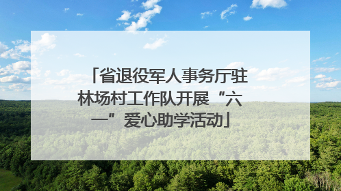省退役军人事务厅驻林场村工作队开展“六一”爱心助学活动