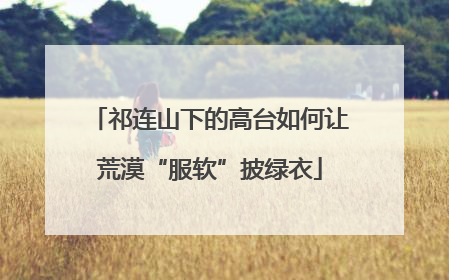祁连山下的高台如何让荒漠“服软”披绿衣