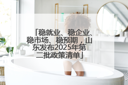 稳就业、稳企业、稳市场、稳预期，山东发布2025年第二批政策清单