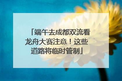 端午去成都双流看龙舟大赛注意！这些道路将临时管制