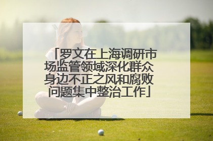 罗文在上海调研市场监管领域深化群众身边不正之风和腐败问题集中整治工作