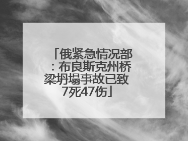 俄紧急情况部：布良斯克州桥梁坍塌事故已致7死47伤