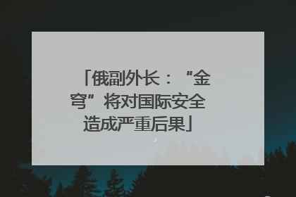 俄副外长：“金穹”将对国际安全造成严重后果