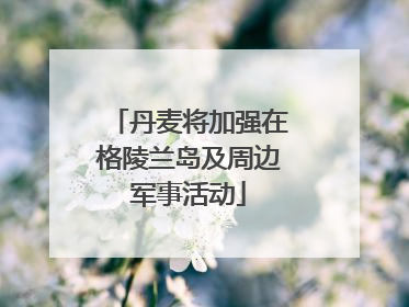 丹麦将加强在格陵兰岛及周边军事活动