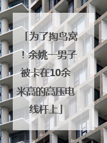 为了掏鸟窝！余姚一男子被卡在10余米高的高压电线杆上