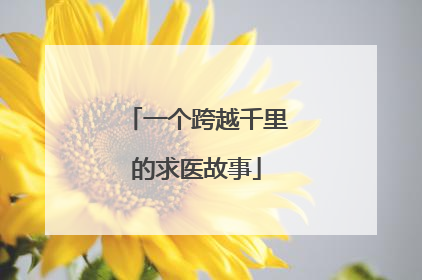 一个跨越千里的求医故事