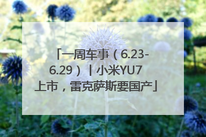 一周车事（6.23-6.29）丨小米YU7上市，雷克萨斯要国产