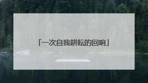 一次自我耕耘的回响