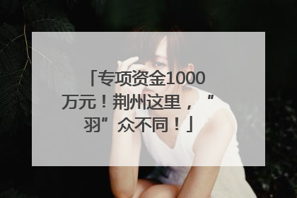 专项资金1000万元！荆州这里，“羽”众不同！