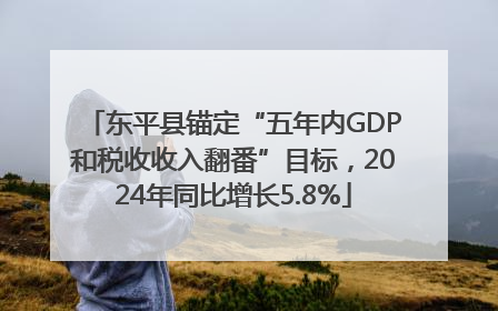 东平县锚定“五年内GDP和税收收入翻番”目标，2024年同比增长5.8%