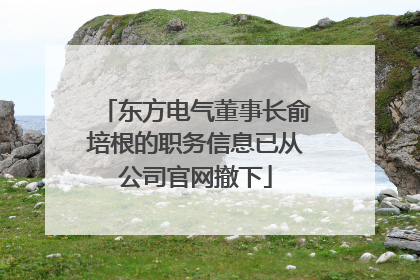 东方电气董事长俞培根的职务信息已从公司官网撤下