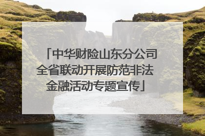 中华财险山东分公司全省联动开展防范非法金融活动专题宣传