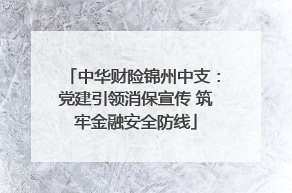 中华财险锦州中支：党建引领消保宣传 筑牢金融安全防线