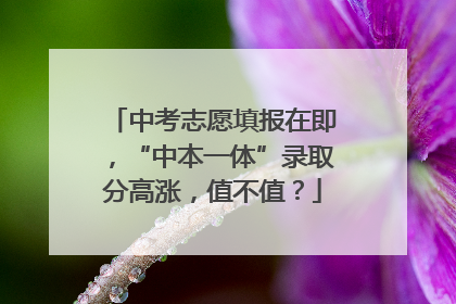 中考志愿填报在即，“中本一体”录取分高涨，值不值？