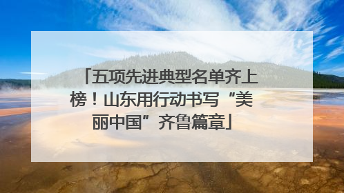 五项先进典型名单齐上榜！山东用行动书写“美丽中国”齐鲁篇章