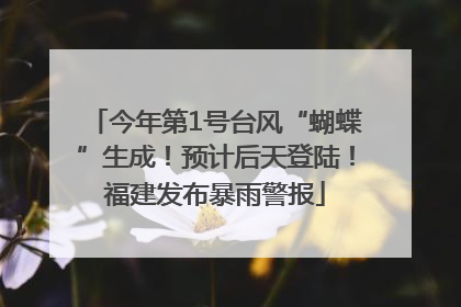 今年第1号台风“蝴蝶”生成！预计后天登陆！福建发布暴雨警报