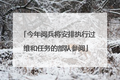今年阅兵将安排执行过维和任务的部队参阅