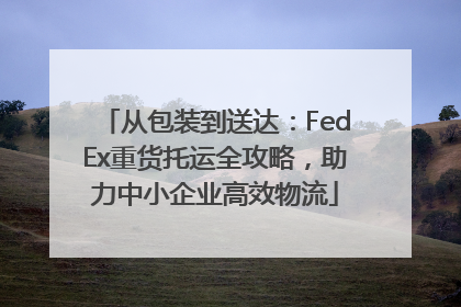从包装到送达：FedEx重货托运全攻略，助力中小企业高效物流