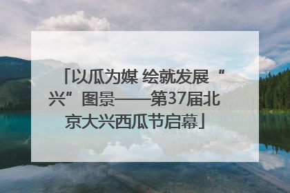 以瓜为媒 绘就发展“兴”图景——第37届北京大兴西瓜节启幕