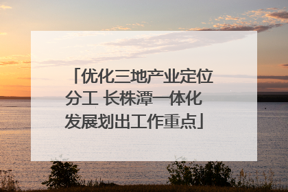 优化三地产业定位分工 长株潭一体化发展划出工作重点