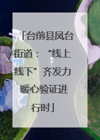 台前县凤台街道：“线上线下”齐发力 暖心验证进行时