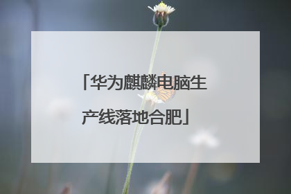 华为麒麟电脑生产线落地合肥