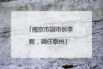 南京市副市长李晖，调任泰州