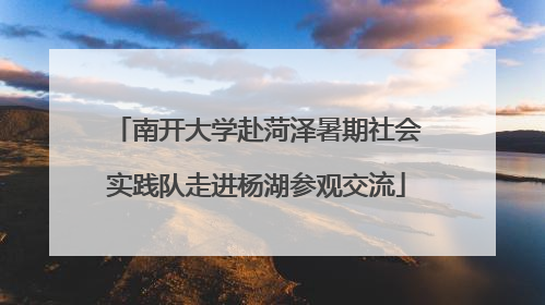 南开大学赴菏泽暑期社会实践队走进杨湖参观交流