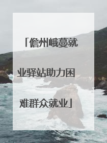儋州峨蔓就业驿站助力困难群众就业