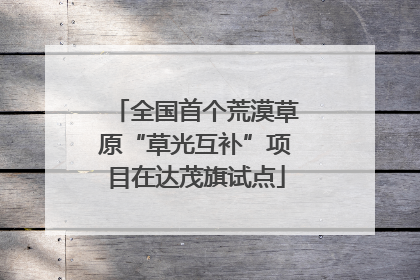 全国首个荒漠草原“草光互补”项目在达茂旗试点