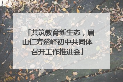 共筑教育新生态，眉山仁寿鳌峰初中共同体召开工作推进会